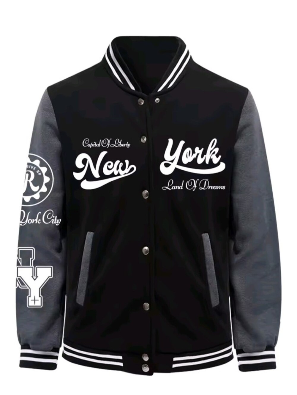Men's New York Land Of Dreams Capital Of Liberty Baseball Jacket